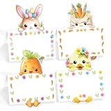 Fancy Land Easter Place Cards Cute Bunny Chick Carrot Cake Tent Cards for Spring Wedding Party Dinner...