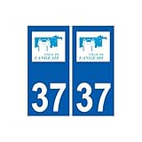 matelas a langer d'angle 37 Langeais logo ville autocollant plaque immatriculation stickers