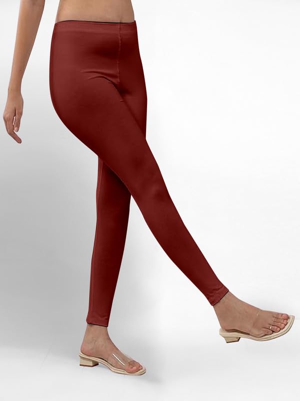Image of TRENDMALLS Women's Super Combed Cotton Elastane Stretch Ankle Length Leggings with Ultrasoft Waistband