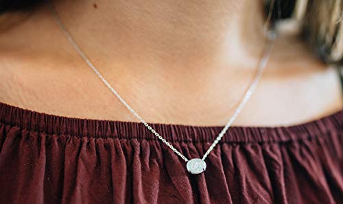 Sterling Silver Opal Necklace, 925 Sterling Silver, Small Dainty Oval Opal Jewelry for Women, Gemstone Necklaces, Womens Jewelry, Simple Rose Gold Necklaces for Women2