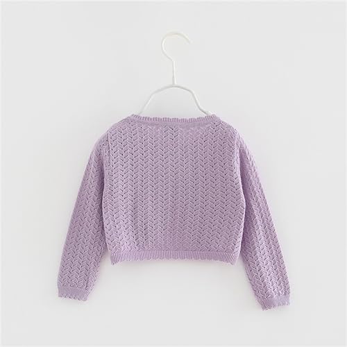 Toddler Girls Open Front Shrug Cardigan Kids Cute Long Sleeve Bolero Cardigan Baby Button Closure Knit Cropped Sweaters Tops3