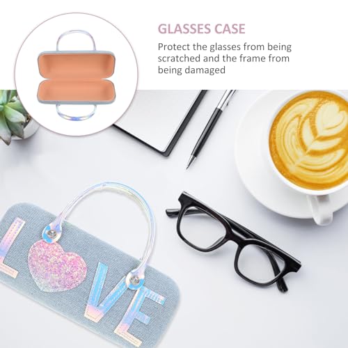 Image of DOITOOL Portable Children Glasses Case Lightweight Handheld Kids Glasses Box with Handle Travel Eyeglass Hard Shell Sunglasses Box 6.29X2.75X1.96In