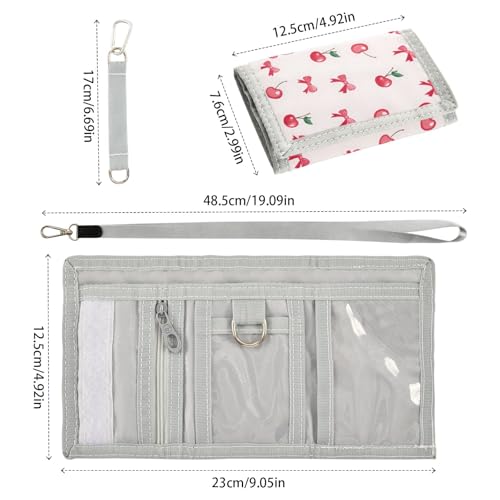 ALAZA Kids Wallets for Boys Girls Toddler Trifold Wallet Children Small Cherry Bow with Zipper Coin Pocket3