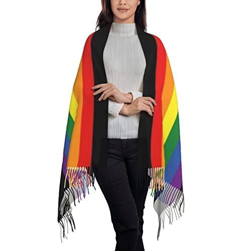 Lgbt Gay Pride Rainbow Scarf, Men Womens Scarf Shawls Wraps Scarves Winter Long Warm Pride Scarf