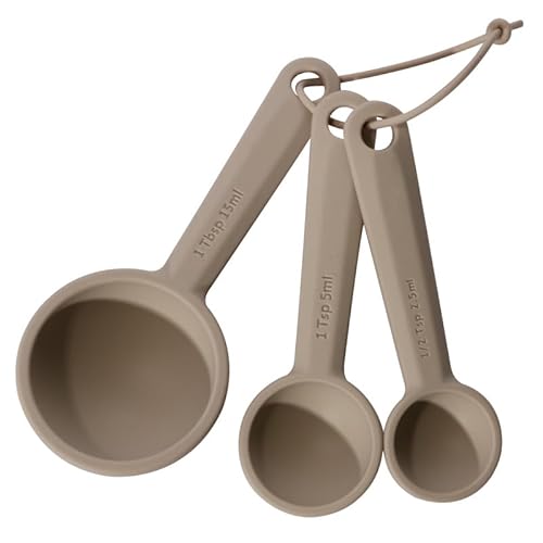 Silicone Measuring Spoon Set of 3 Kitchen Cooking Measuring Spoon 2.5-15ml Graduated Milk Powder Spoon Baking Tools
