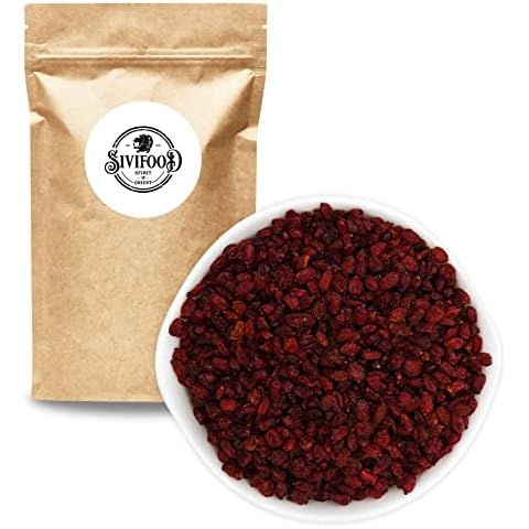 SIVIFOOD Berberitzen 1000g - getrocknete Berberitzen-Beeren im 1kg-Vorteilspack - vegan und naturbelassen Sauerdorn in Premiumqualität Trockenobst Cover