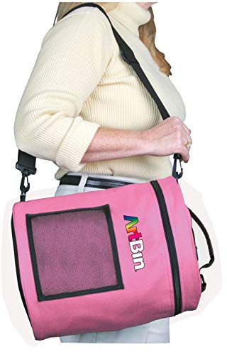 Image of ArtBin 6806SA Yarn Drum, Portable Knitting & Crochet Storage, [1] Poly Canvas Tote Bag, Pink
