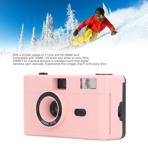 Cámara de Película Vintage de 35 Mm con Flash Incorporado, Cámara Retro Liviana con Lente F/8 de 28 Mm, Cámara Reutilizable con Velocidad de Obturación de 1/120 S - Ideal para - imagen 4