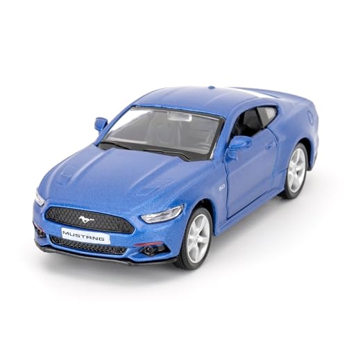 RMZ City Ford Mustang Auto Modell, 1/36 Skala Casting Zink Legierung Spielzeug Auto für Kinder, Ziehen Sie zurück Fahrzeuge für Kleinkinder Kinder Jungen Mädchen Geschenk (Blau)