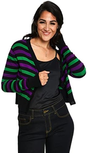 Women's Sour Candy Corn Stripe Crop Cardigan