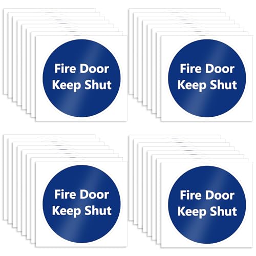 24 Pack Fire Door Safety Signs Waterproof Fire Door Keep Shut Sign Self Adhesive PVC Material Fire Door Keep Shut Sign Sticker 80 * 80mm Keep Locked Sign Fire Exit Sign