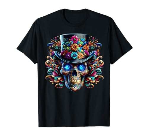 Dia -de-los- Muertos Graphic: Funny Mickey Mexican Skulls T-Shirt