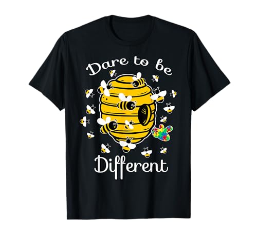 Dare To Be Different Bee Puzzle Cool Autismo Concientización Regalo Camiseta
