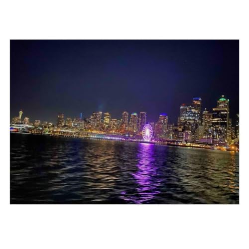 1000pcs Mini Puzzle pour Famille Nuit Ville Roue Papier