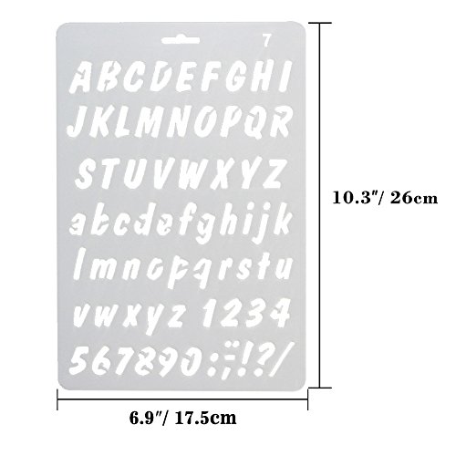 NouveLife Lot de 8 Pochoir Chiffre et Letter Pochoir Alphabet Peinture Réutilisable Souple Majuscule Minuscule Caractère de 1 à 3 cm pour Scrapbooking Carte d'Anniversaire Décoration Murale - Image 3