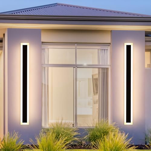 Mikeru Upgraded Widened 2pack 57inch Long LED Wall Light Fixtures, 3000k Exterior Lighting Fixtures Ip65 Waterproof Rust Outdoor Light Fixtures Hardwire Wall Mount Porch Lights Outdoor for Garage by Mikeru - Used condition - US$82.36