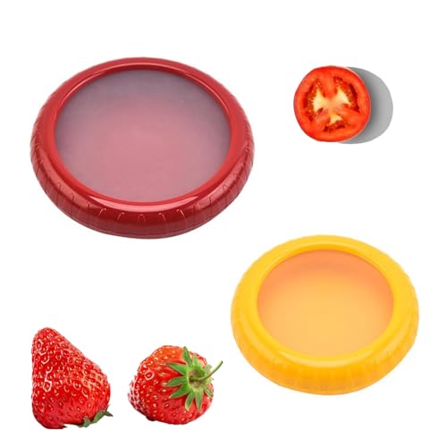 Yuannee Recipientes Herméticos Reutilizables,2 PCS Contenedores de Almacenamiento de Frutas Envases de Plástico con Tapas de Silicona para Alimentos Frutas Aceitunas Snacks Conservación Nevera