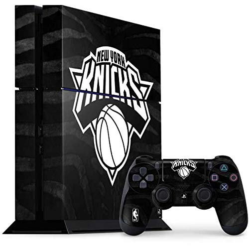 Skinit Decal Gaming Skin Compatible with PS4 Console and Controller Bundle - Officially Licensed NBA New York Knicks Black Animal Print Design
