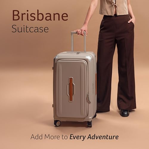 Image of Acer Brisbane Suitcase, 24 inch Check-in, with 360 Degree Spin 8 Wheels, Double TSA Lock, Dual Opening (Top and Mid), Expandable, Recycled Polyseter Material, Moreton Sand