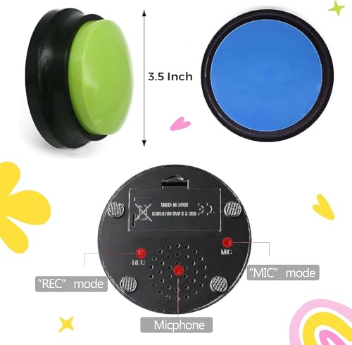 Image of Foodie Puppies Interactive Dog Toys, Pet Voice Training Talking Button /Buzzer Toy for Communication - (Recording Button) 30Sec Record & Playback, [Without Battery] (Color May Vary)