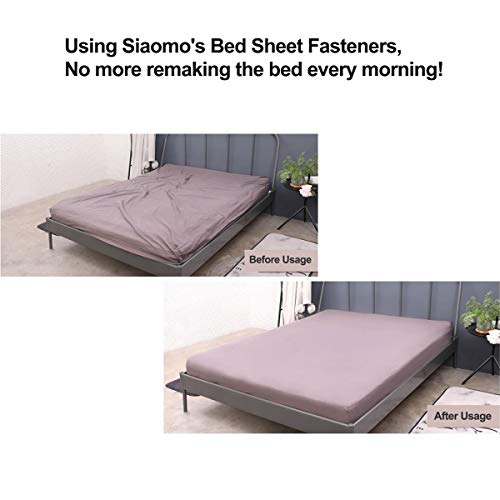 Siaomo Bed Sheet Fasteners Straps - 2 Way Adjustable Crisscross Sheet Corner Holder Straps Clips Gripper Elastic Sheet Band Suspenders Fasteners(2 Set/4Pcs, White) by Siaomo - Image 5