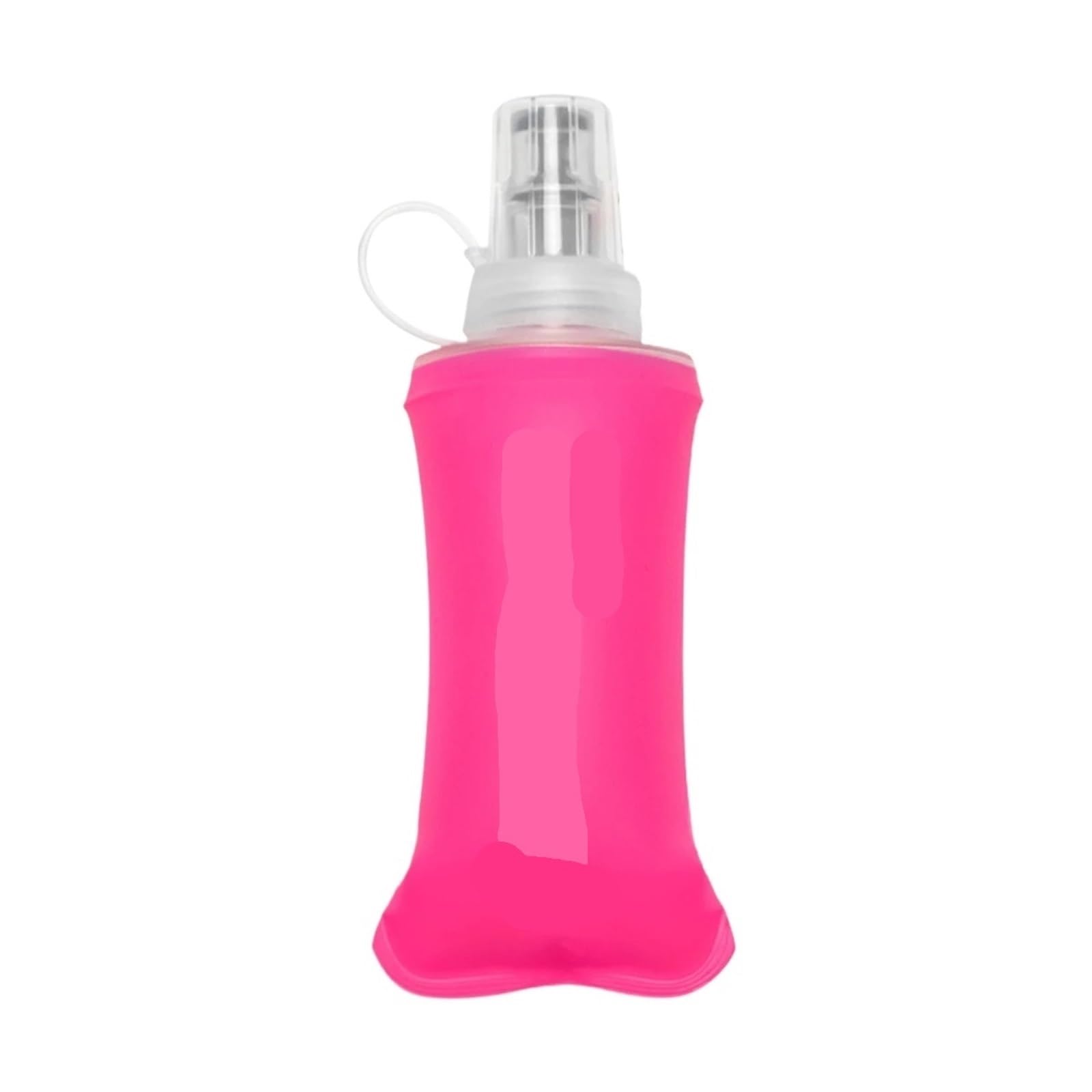 Weiche Camping-Wasserflasche, Trinkflasche, Sport, Falttasche, Outdoor, Laufen, Trinkrucksack, Taille, Fahrrad, BPA-frei (Rosa, 500 ml)