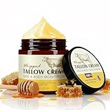 Baume au Suif de Bœuf et Miel 120g,Crème Hydratante Naturelle pour Peau Sèche,Texture Légère et Nourrissante,Soin du Visage et du Corps