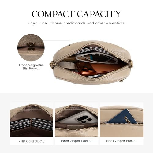 Image of befen Anti-theft Crossbody Bag for Women Genuine Leather, Small Cross Body Shoulder Handbags with RFID Card Slots