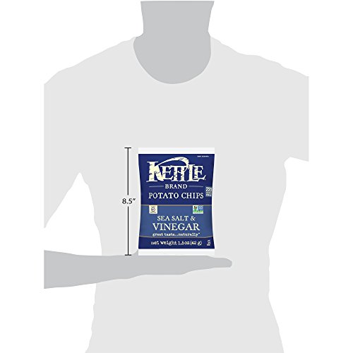 Image of Kettle Brand Potato Chips, Sea Salt and Vinegar, Single-Serve 1.5 Ounce (Pack of 64)
