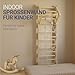 Juskys® Sprossenwand für Kinder - mit Klimmzugstange, Indoor Klettergerüst mit Turnringen und Strickleiter, Kletterwand fürs Kinderzimmer, Turnstange