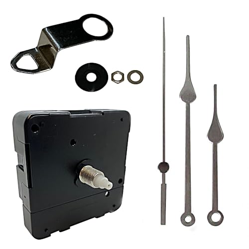 New or Replacement Battery Operated Non Ticking Chinese Make Quartz Mechanism/Motor With Metal Hands Wall Clock DIY Repair (1, 110mm Silver)