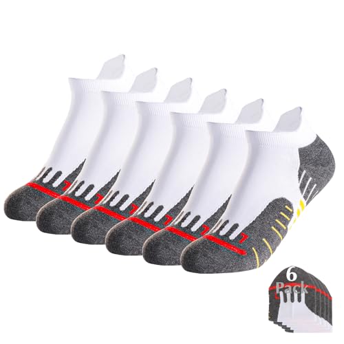 Jo's Quartma Compression Running Socks Low Cut 3/6 Pairs for Men & Women Thick Cushioned Athletic With Ankle Support