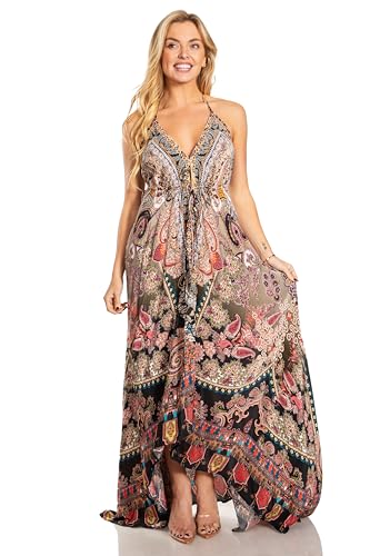 Image of Sakkas Lizi 2025 Womens Maxi High-Low Halter Handkerchief Long Dress Beach Party