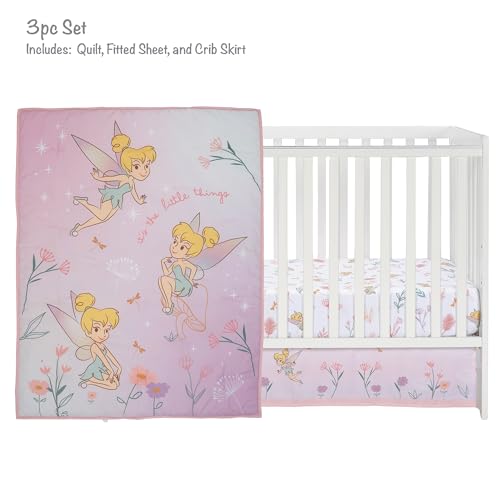 Image of Bedtime Originals Tinker Bell 3-Piece Crib Bedding Set - Pink, Purple, White