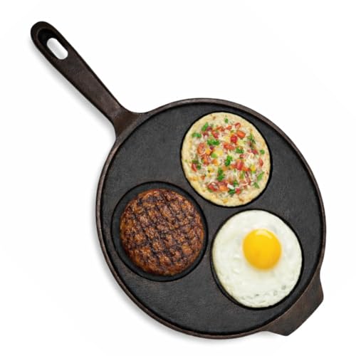 Image of Pre-Seasoned Cast Iron Uttapam Tawa | Uttappa Maker Tawa | Pancake, Appam & Egg Fry Pan | Induction Friendly | Naturally Nonstick, 100% Pure & Toxin-Free, No Chemical Coating