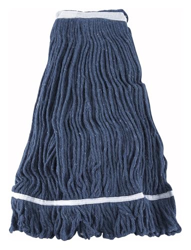 Image of Winco Yarn Mop Head, 32-Ounce, 4 Ply Loop End, Blue