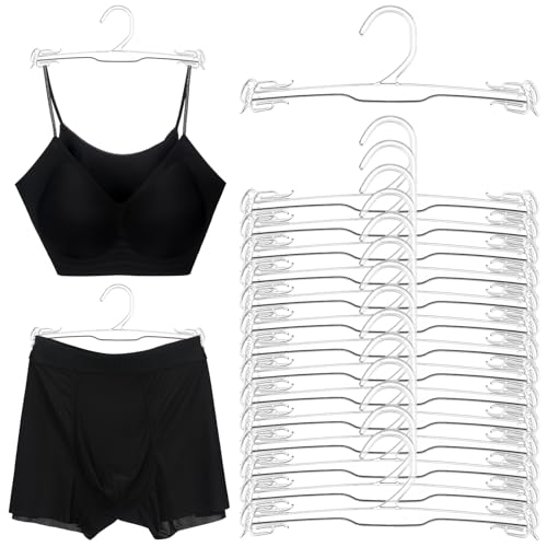 SiliFine 100 Pcs Bra Hangers Plastic Lingerie Hangers with Delicate Shoulder Clips, 10" Retail Underwear Display Stand Organizer for Bras, Tank Tops, Lingerie, Bikini, Swimsuit, and Panties (Clear)