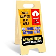 Personalized A Frame Text, Image, Logo Sign, Custom Sidewalk Indoor/Outdoor Sign Kit, 10x16 Inches, With A Frame Stand, Made in USA by Sigo Signs