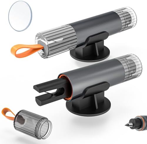 HOAMZ 3 in 1 Gurtschneider Notfallhammer, 2 Stück Notfallhammer Auto mit Gurtschneider,Nothammer mit Testglas zum Üben, Notfallhammer Auto mit Gurtschneider für Auto und Busse, Eme