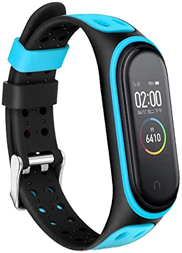Rapidotzz Sporty Strap for Xiaomi MI Band 4 and MI Band 3 Belt Band Compatible for Mi3 and Mi4 (Blue)