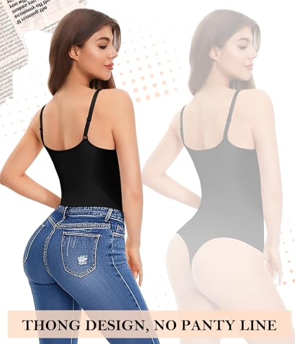 Shapewear Bodysuits for Women Tummy Control Body Shaper Faja Waist Trainer Body Suit Thong V Neck Going Out Tops3