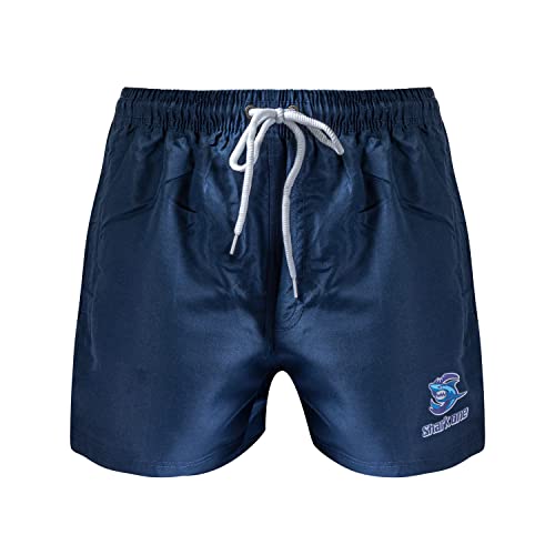 Pesail Short de bain - Short de bain - Unisexe - Avec cordon de serrage réglable - Avec cordon de serrage, bleu marine, M