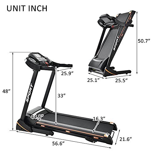 Caminadora eléctrica plegable 3.5 hp con inclinación y motor miniatura 2