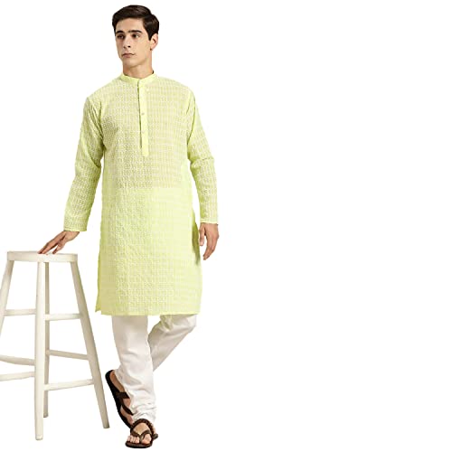 Image of SOJANYA (Since 1958 Men's Cotton Floral Regular Kurta Pyjama Set