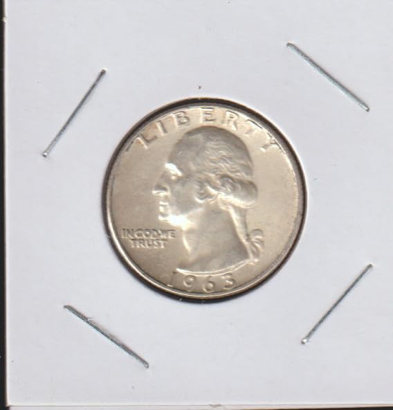 1963 D Washington (90% Silver) Quarter Choice About Uncirculated Details