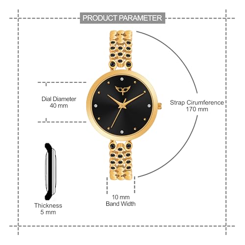 Image of WHITE BIRD Starlet Quartz Analog Dial Premium Stylish Metal Strap Watch for Girls-Women's