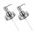 Novia Marcus 2 Pack Mason Jar Soap Dispenser Lids Rust Proof Stainless Steel Soap and Lotion Dispenser Lids for Bathroom or Kitchen (Silver)