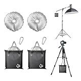 4 PCS Heavy Duty Sandbag Weight Set with 2 Waterproof Sandbags & 2 Water Weight Bags for Photography Backdrop Stand, Tripods, Tents, Canopies, Studio Stands, Fishing Chairs