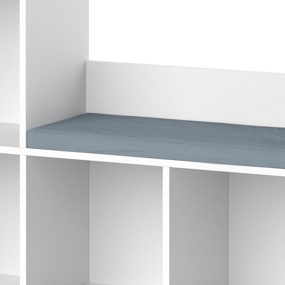Vicco Estante Infantil Luigi, Blanco, 107.2 x 88.6 cm, con Asiento Acolchado y Cuatro estantes Abiertos