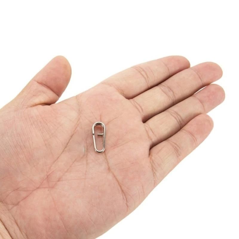 100 piezas de ganchos giratorios de acero inoxidable para pesca miniatura 3